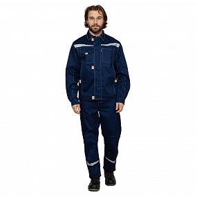 Костюм мужской "Профессионал 1" синий/бежевый (куртка и брюки)