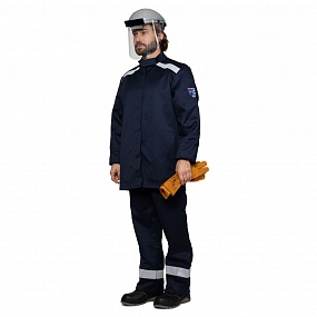 Костюм сварщика 3 класса защиты х/б с ОП пропиткой тёмно-синий (куртка и брюки)