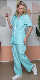 Женский медицинский костюм Бьютис NEW (тканьТиСи), мятный молния
