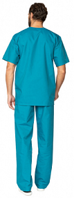 Костюм медицинский мужской "Хирург" бирюзовый (блузон и брюки)