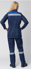 Костюм женский Весна-1 СОП NEW (тк.Смесовая,210) брюки, т.синий/васильковый.