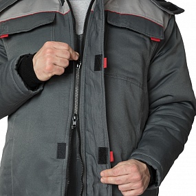 Костюм мужской утеплённый "Фаворит" тёмно-серый/светло-серый (куртка и полукомбинезон)