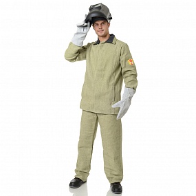 Костюм сварщика брезентовый хаки 1 класса защиты (куртка и брюки)