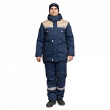 Костюм мужской утеплённый "Профессионал 2" синий/бежевый (куртка и полукомбинезон)