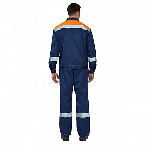 Костюм мужской "Пантеон 2 СОП" синий/оранжевый (куртка и полукомбинезон)