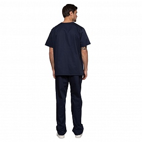 Костюм медицинский мужской "Хирург" тёмно-синий (блузон и брюки)